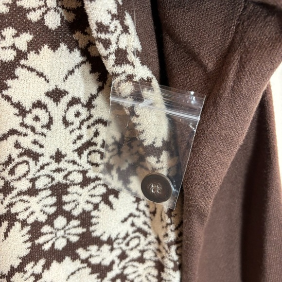 NANETTE LEPORE Sz L Brocade Design Floral Large Collar Cardigan New with No Tag - Picture 4 of 8